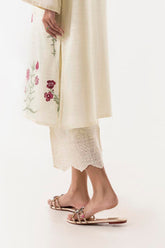 Stitched Beige Embroidered Culotte